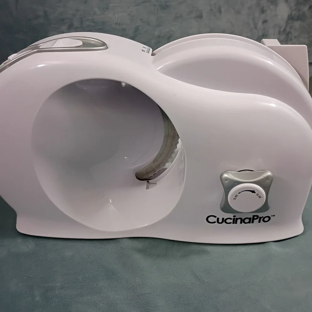 CucinaPro Electric Meat Slicer 1710 White Stainless Steel Blade Deli Food Slicer